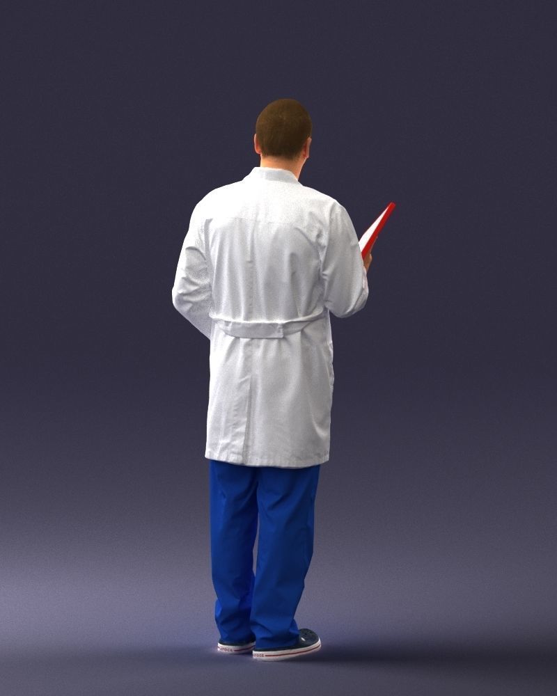 000187 Doctor in Lab Coat with Folder 1004 3dp 3D print model_18