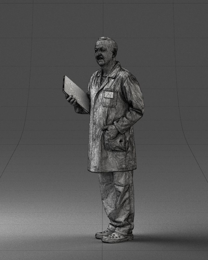 000187 Doctor in Lab Coat with Folder 1004 3dp 3D print model_32