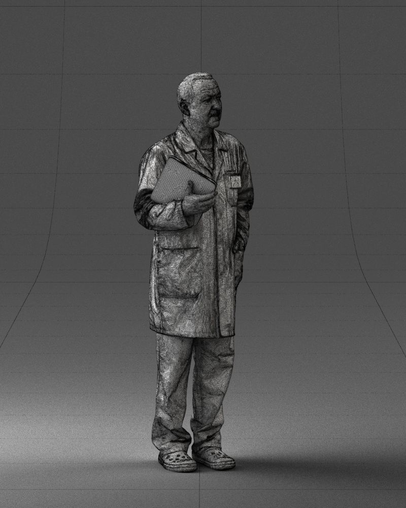 000187 Doctor in Lab Coat with Folder 1004 3dp 3D print model_11