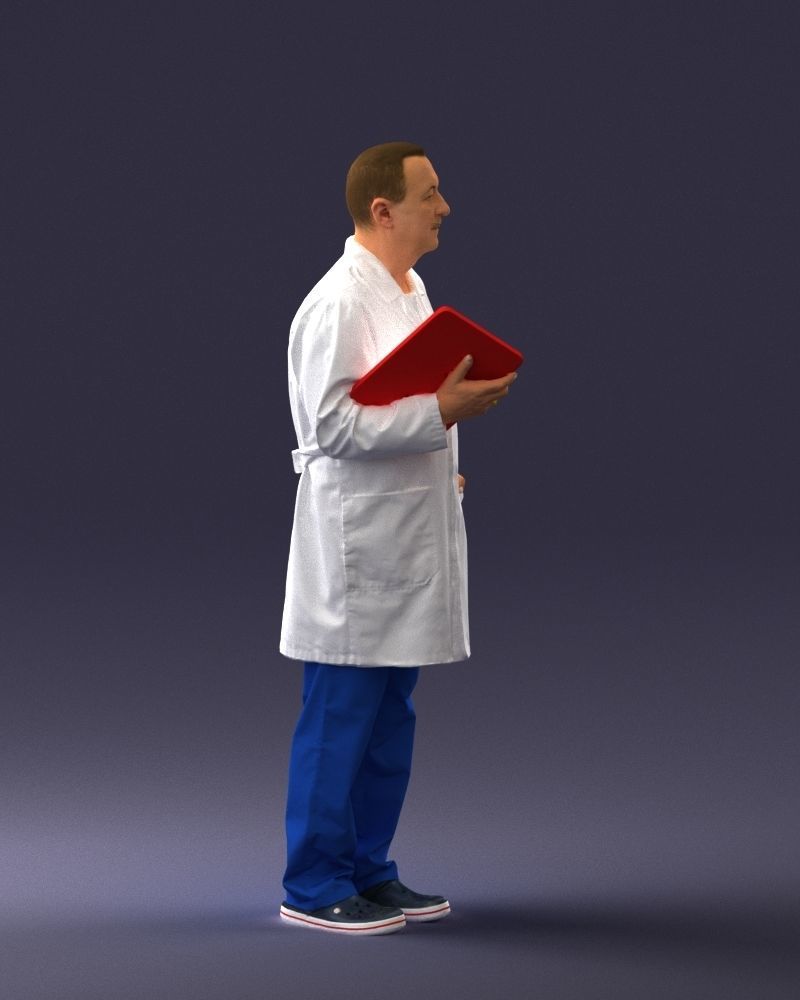 000187 Doctor in Lab Coat with Folder 1004 3dp 3D print model_12