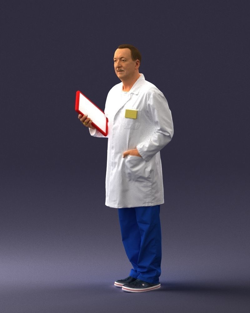 000187 Doctor in Lab Coat with Folder 1004 3dp 3D print model_30