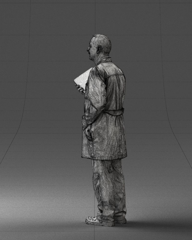 000187 Doctor in Lab Coat with Folder 1004 3dp 3D print model_26