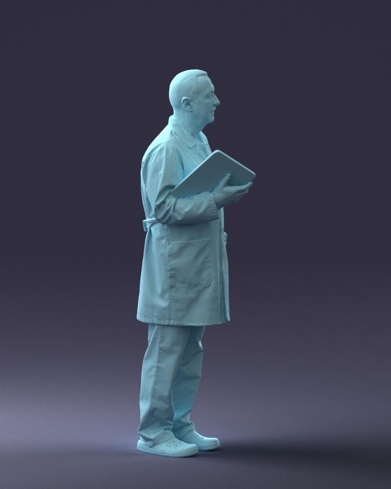 000187 Doctor in Lab Coat with Folder 1004 3dp 3D print model_13