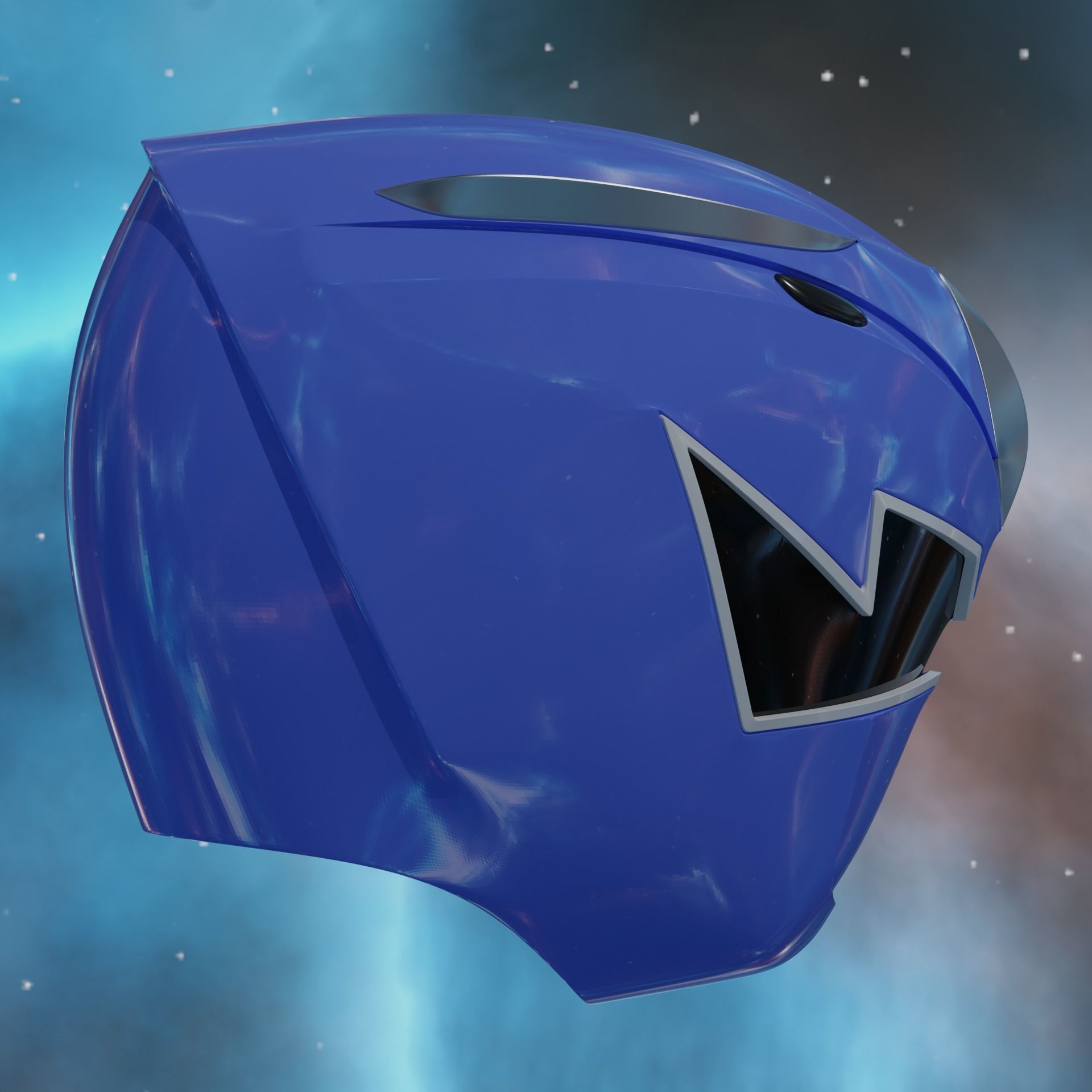 Dino Thunder Blue Ranger Helmet 3D model 3D printable | CGTrader