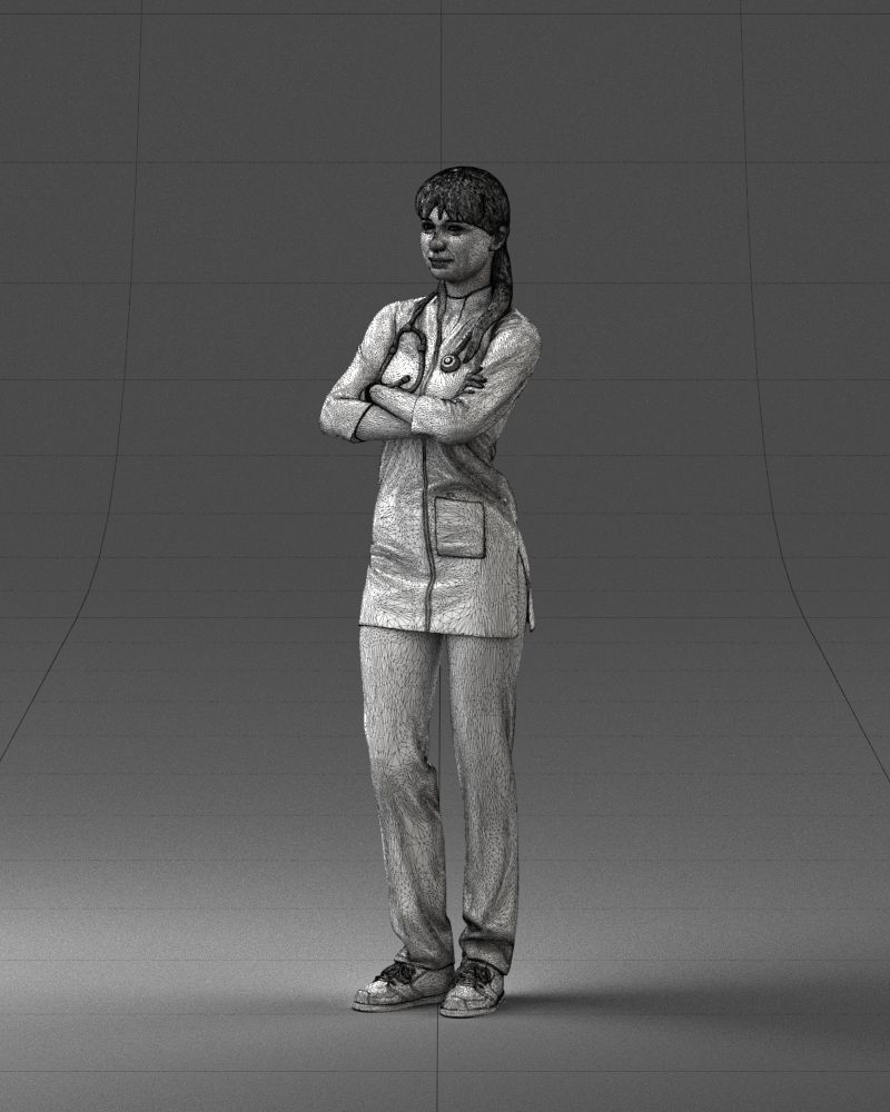 000188 Doctor in Medical Uniform with Stethoscope 1008 3D model_32