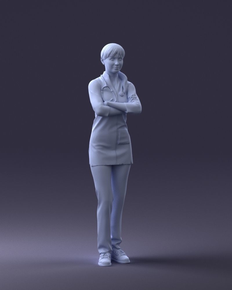 000188 Doctor in Medical Uniform with Stethoscope 1008 3D model_7