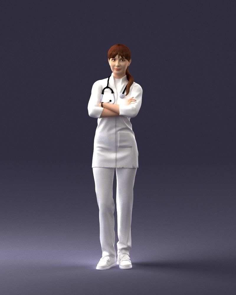 000188 Doctor in Medical Uniform with Stethoscope 1008 3D model_36