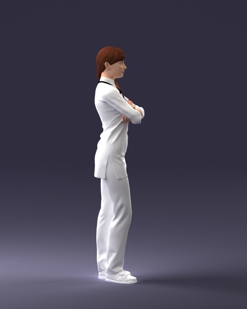 000188 Doctor in Medical Uniform with Stethoscope 1008 3D model_12