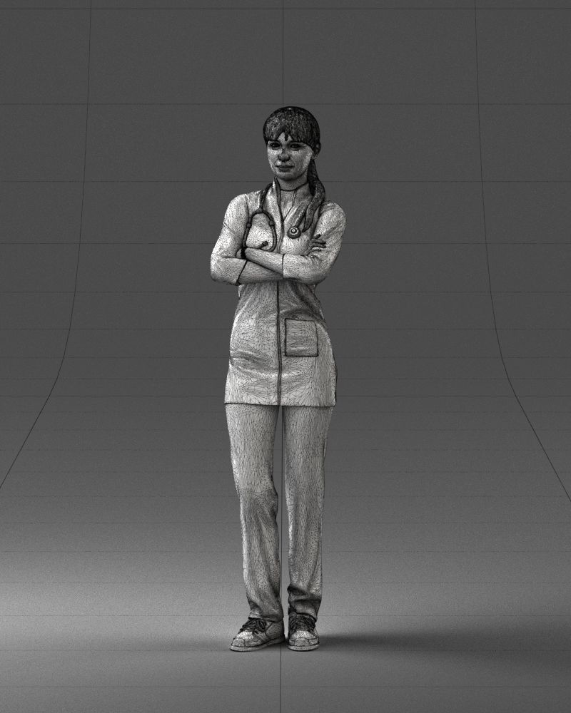 000188 Doctor in Medical Uniform with Stethoscope 1008 3D model_35