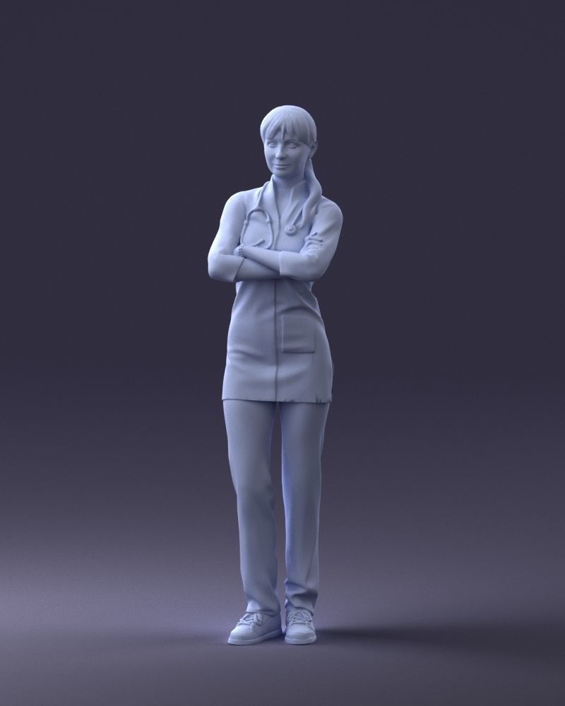 000188 Doctor in Medical Uniform with Stethoscope 1008 3D model_34
