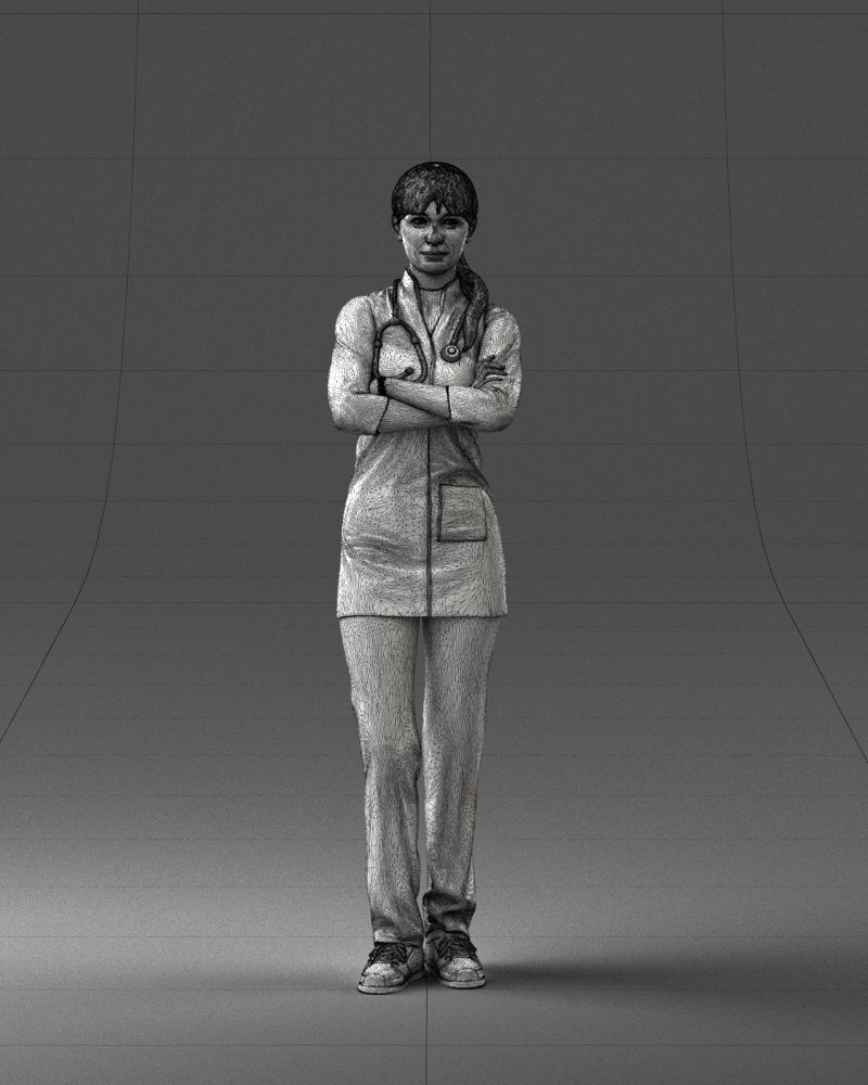 000188 Doctor in Medical Uniform with Stethoscope 1008 3D model_5