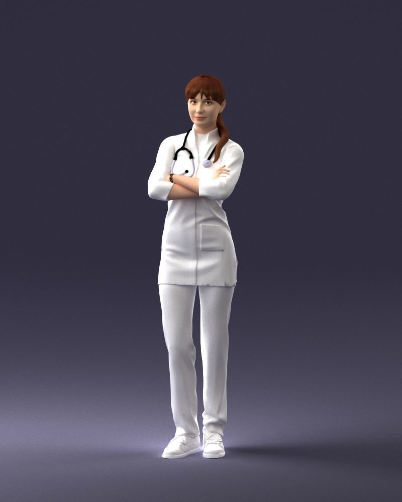 000188 Doctor in Medical Uniform with Stethoscope 1008 3D model_33