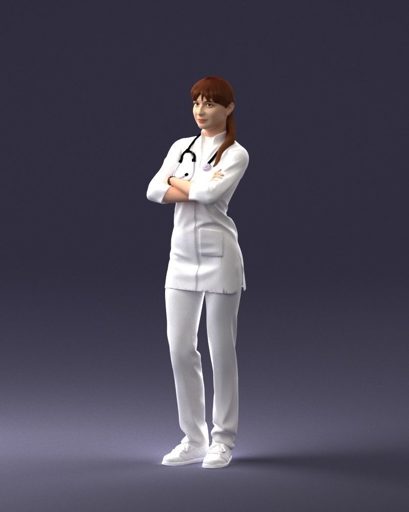 000188 Doctor in Medical Uniform with Stethoscope 1008 3D model_30
