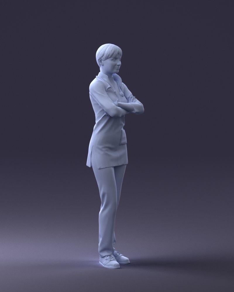 000188 Doctor in Medical Uniform with Stethoscope 1008 3D model_10