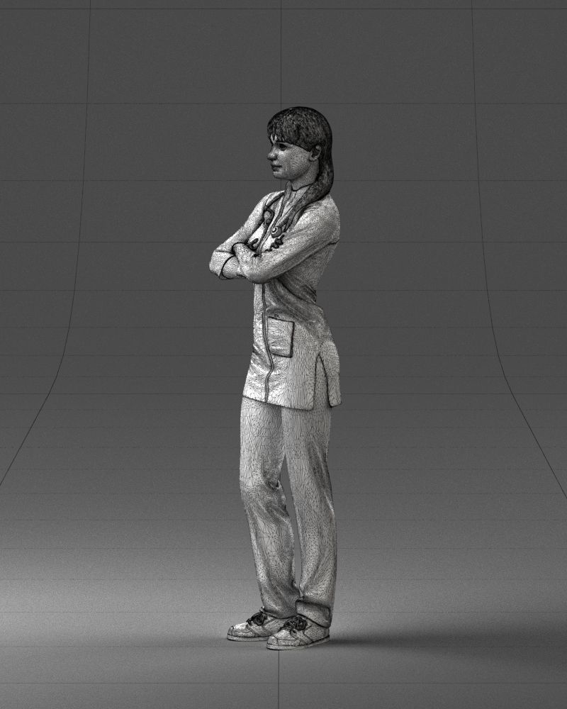 000188 Doctor in Medical Uniform with Stethoscope 1008 3D model_29