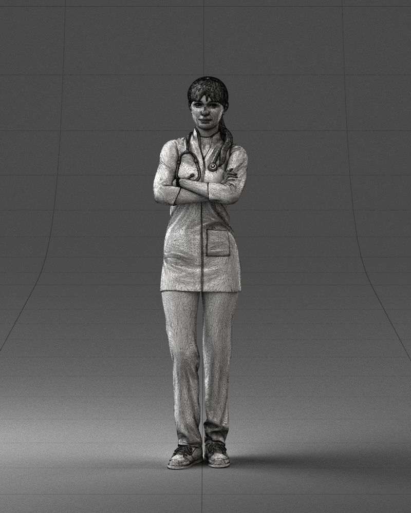 000188 Doctor in Medical Uniform with Stethoscope 1008 3D model_38