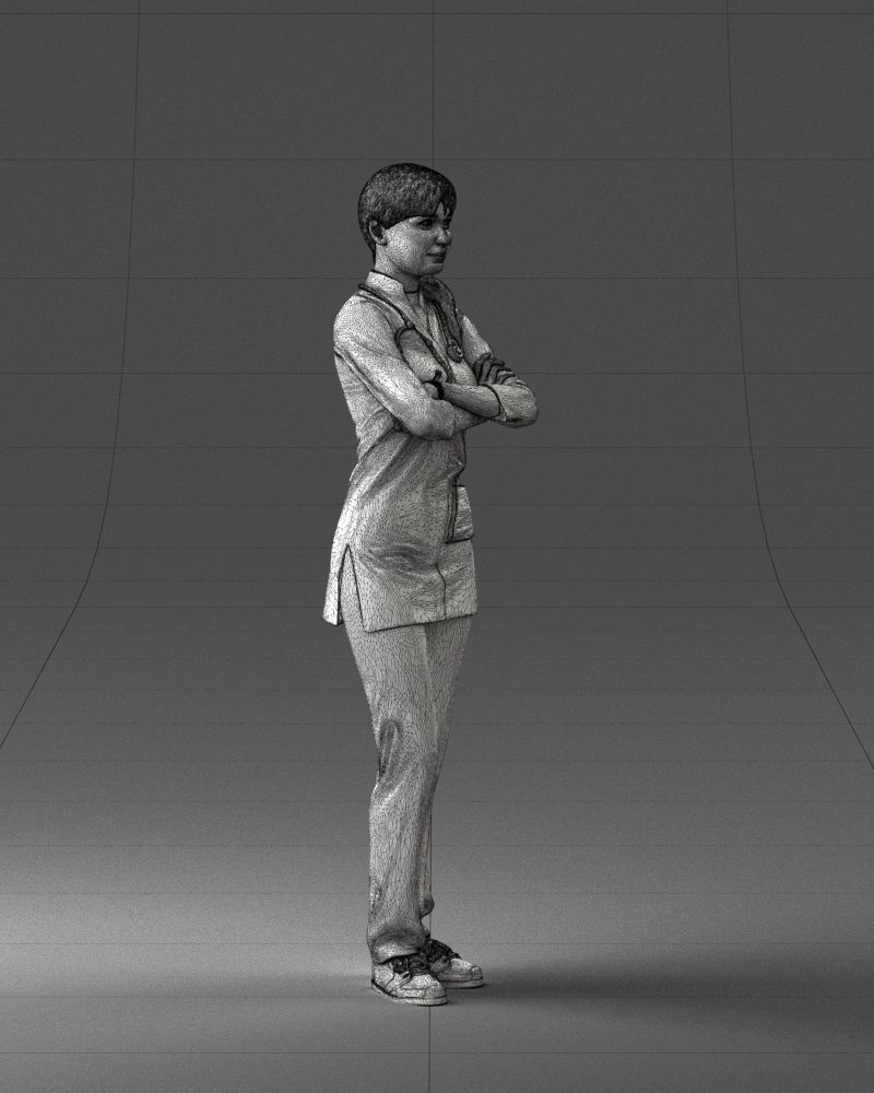 000188 Doctor in Medical Uniform with Stethoscope 1008 3D model_11