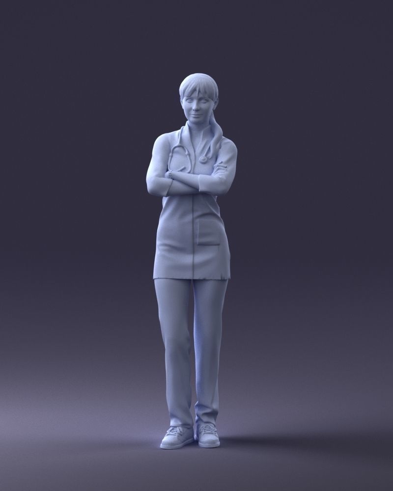 000188 Doctor in Medical Uniform with Stethoscope 1008 3D model_37