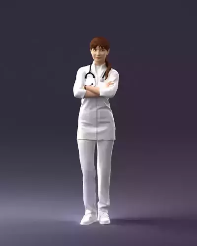 000188 Doctor in Medical Uniform with Stethoscope 1008 3D model