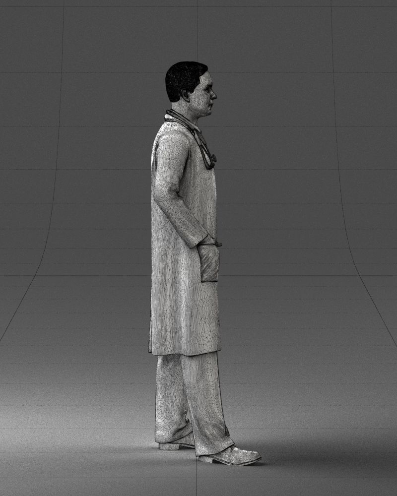 000321 Male Doctor in White Lab Coat 1121 3D model_15