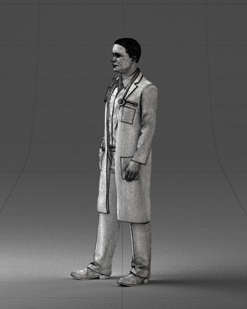 000321 Male Doctor in White Lab Coat 1121 3D model_30