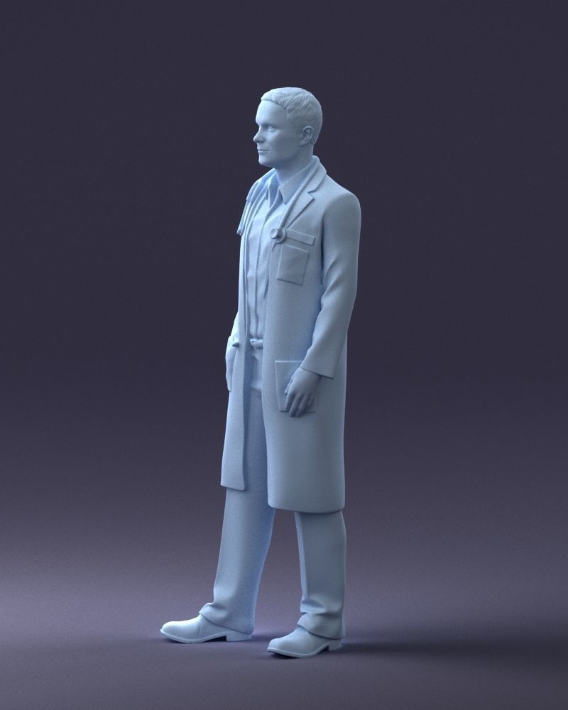 000321 Male Doctor in White Lab Coat 1121 3D model_29