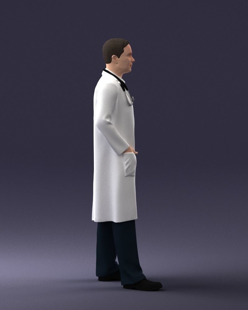 000321 Male Doctor in White Lab Coat 1121 3D model_13