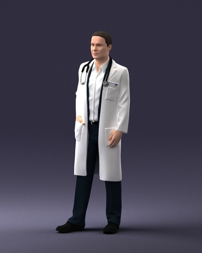 000321 Male Doctor in White Lab Coat 1121 3D model_31