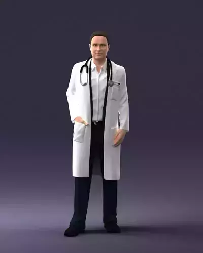 000321 Male Doctor in White Lab Coat 1121