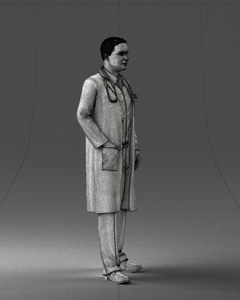 000321 Male Doctor in White Lab Coat 1121 3D model_12