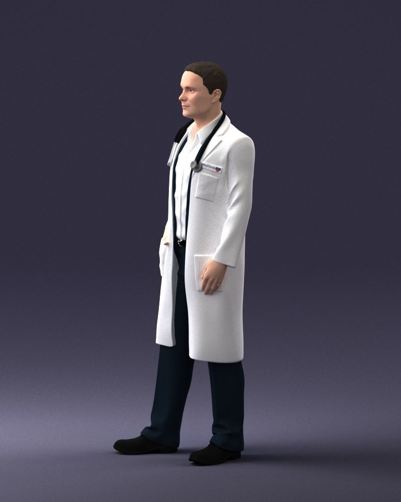 000321 Male Doctor in White Lab Coat 1121 3D model_28