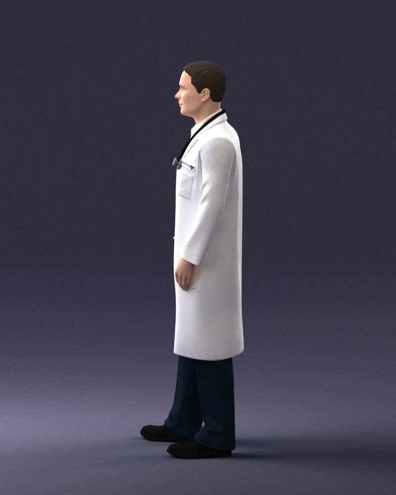 000321 Male Doctor in White Lab Coat 1121 3D model_25