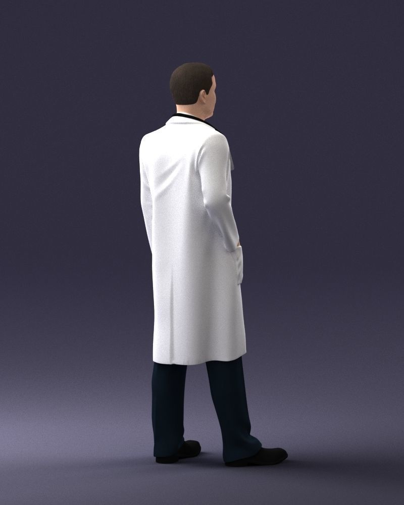 000321 Male Doctor in White Lab Coat 1121 3D model_16