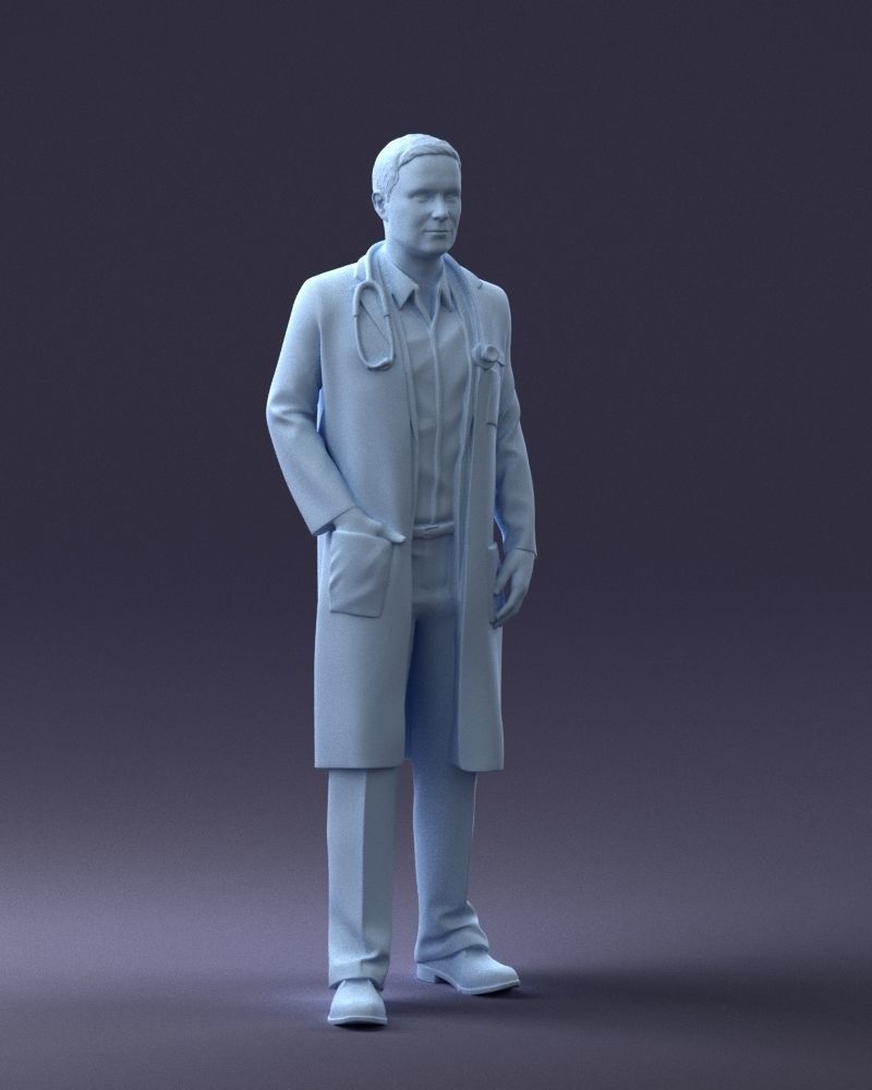 000321 Male Doctor in White Lab Coat 1121 3D model_8
