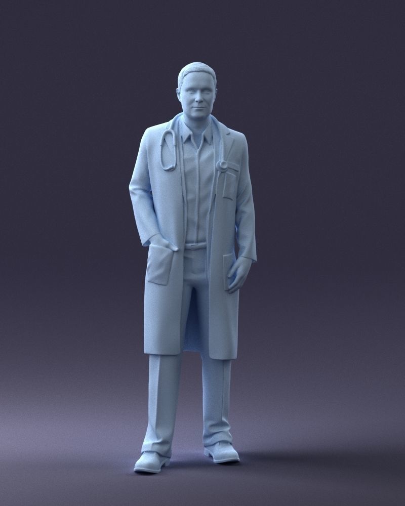 000321 Male Doctor in White Lab Coat 1121 3dp 3D print model_5