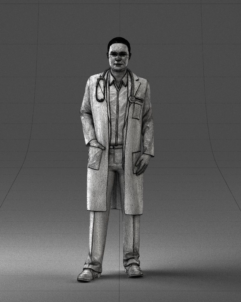 000321 Male Doctor in White Lab Coat 1121 3dp 3D print model_39