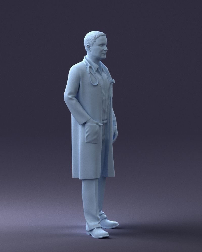 000321 Male Doctor in White Lab Coat 1121 3dp 3D print model_11