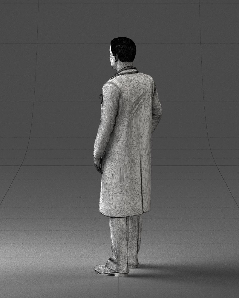 000321 Male Doctor in White Lab Coat 1121 3dp 3D print model_24