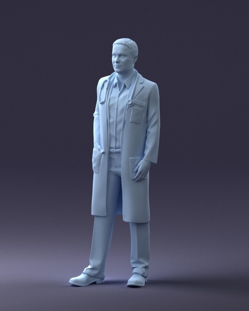 000321 Male Doctor in White Lab Coat 1121 3dp 3D print model_32