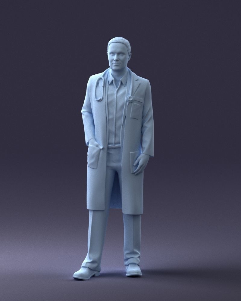 000321 Male Doctor in White Lab Coat 1121 3dp 3D print model_35