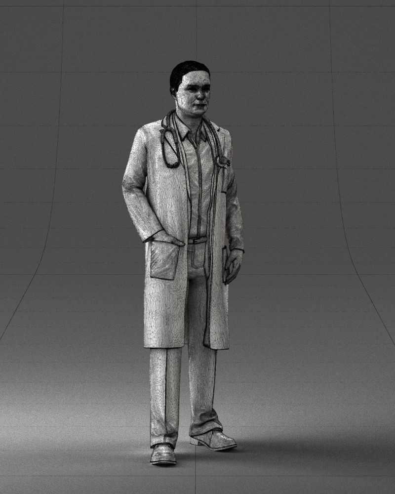 000321 Male Doctor in White Lab Coat 1121 3dp 3D print model_9