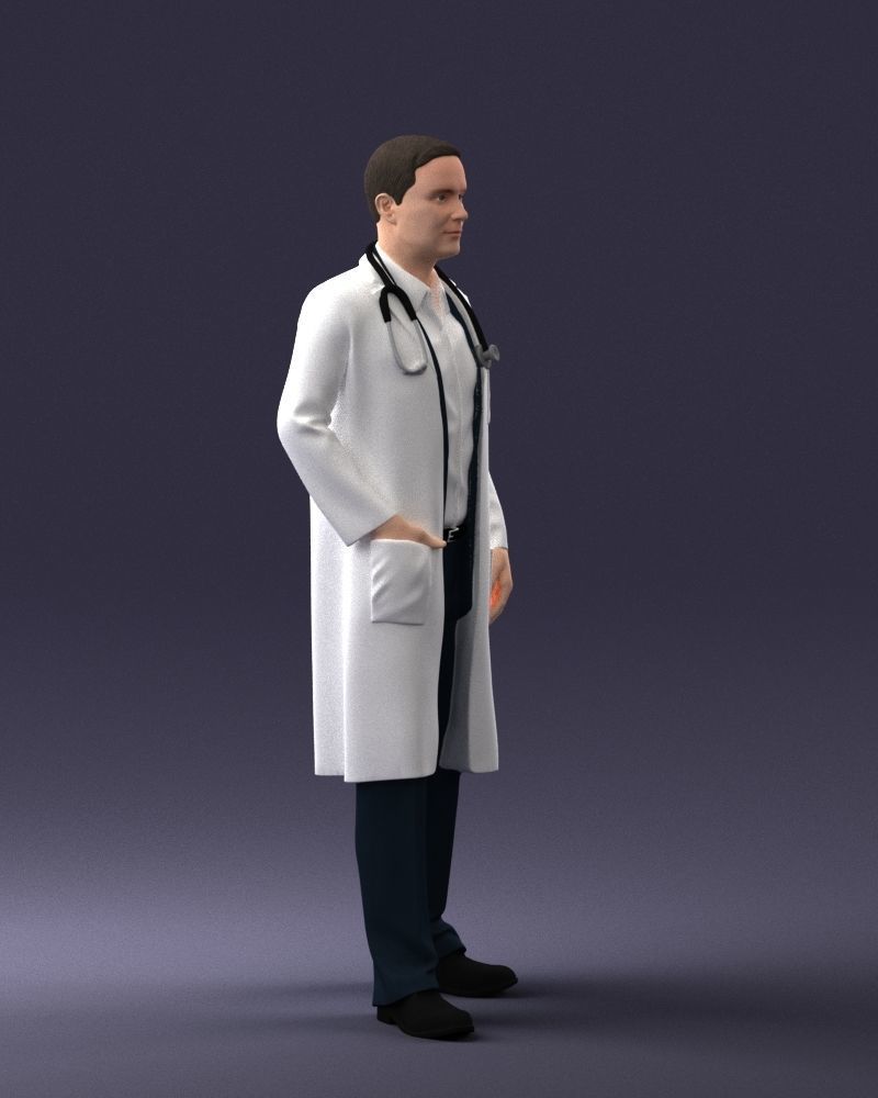 000321 Male Doctor in White Lab Coat 1121 3dp 3D print model_10
