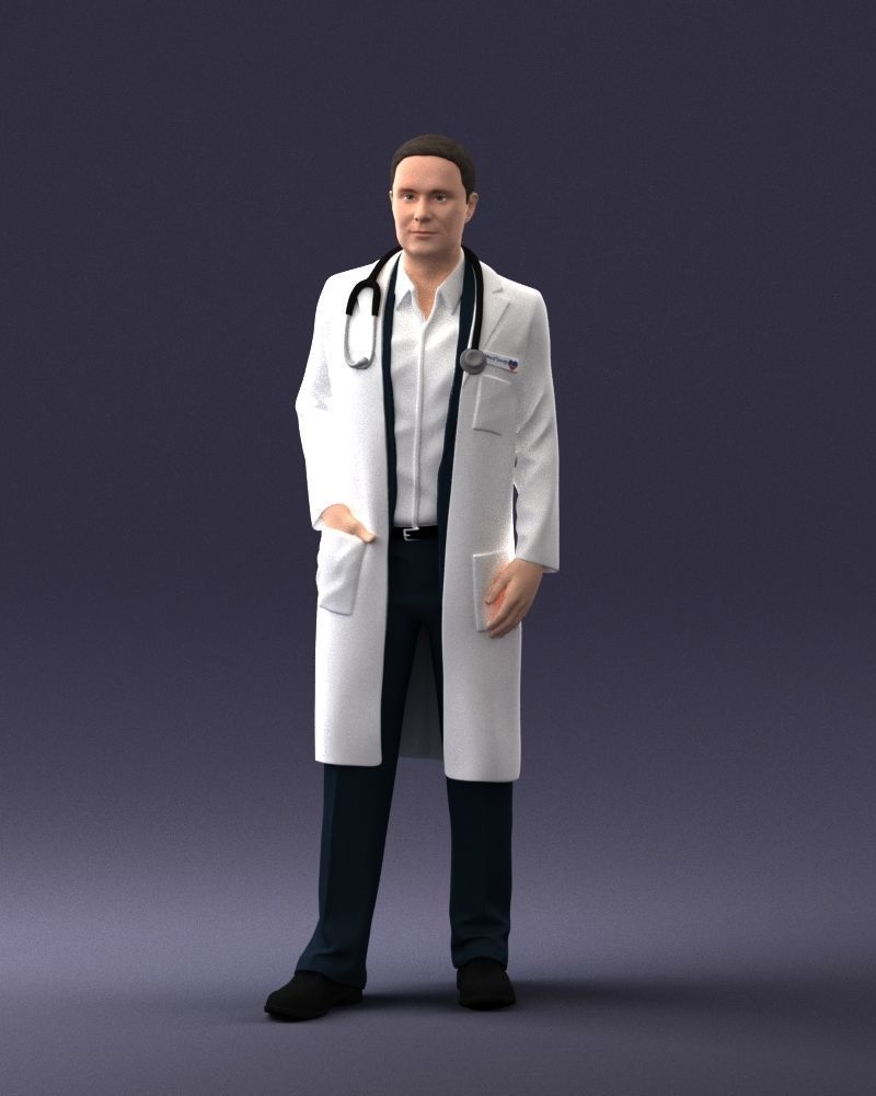 000321 Male Doctor in White Lab Coat 1121 3dp 3D print model_34
