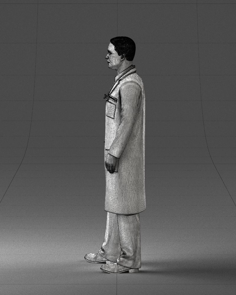 000321 Male Doctor in White Lab Coat 1121 3dp 3D print model_27