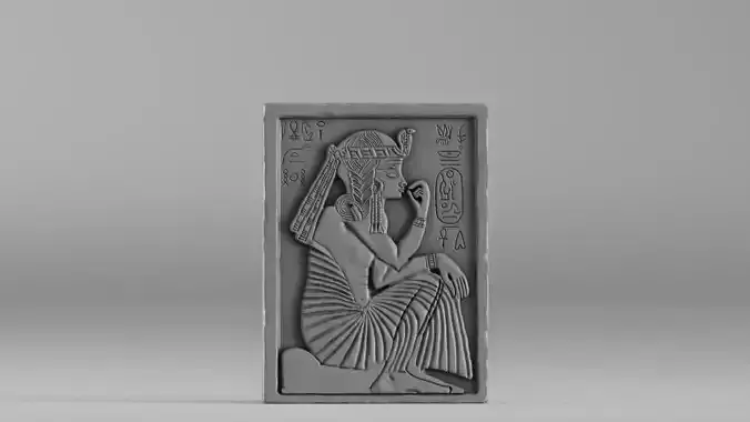 000380 Ancient Egyptian Bas-Relief Wall Panel 3dp