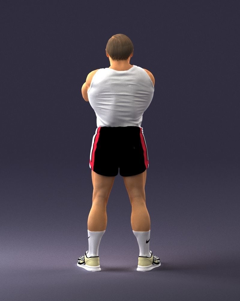 Elderly bodybuilder in shorts 0168 3D Print Ready 3D print model_18