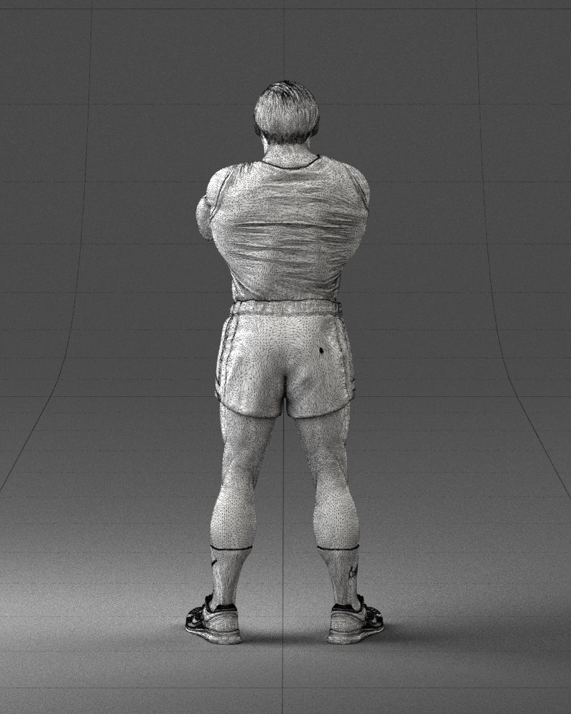 Elderly bodybuilder in shorts 0168 3D Print Ready 3D print model_20