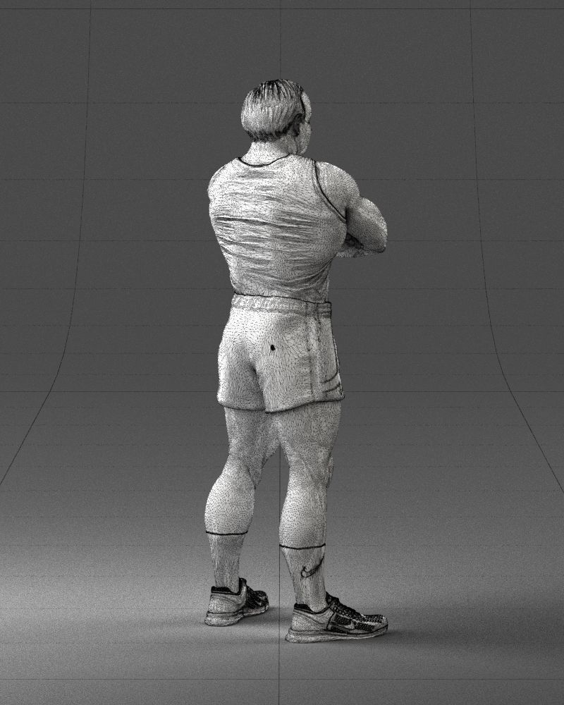 Elderly bodybuilder in shorts 0168 3D Print Ready 3D print model_17