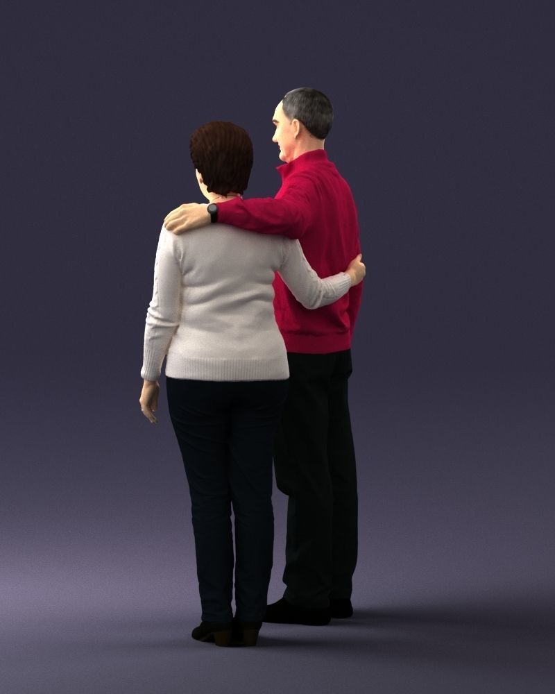 000376 Older Couple Standing Together 3dp 3D print model_22