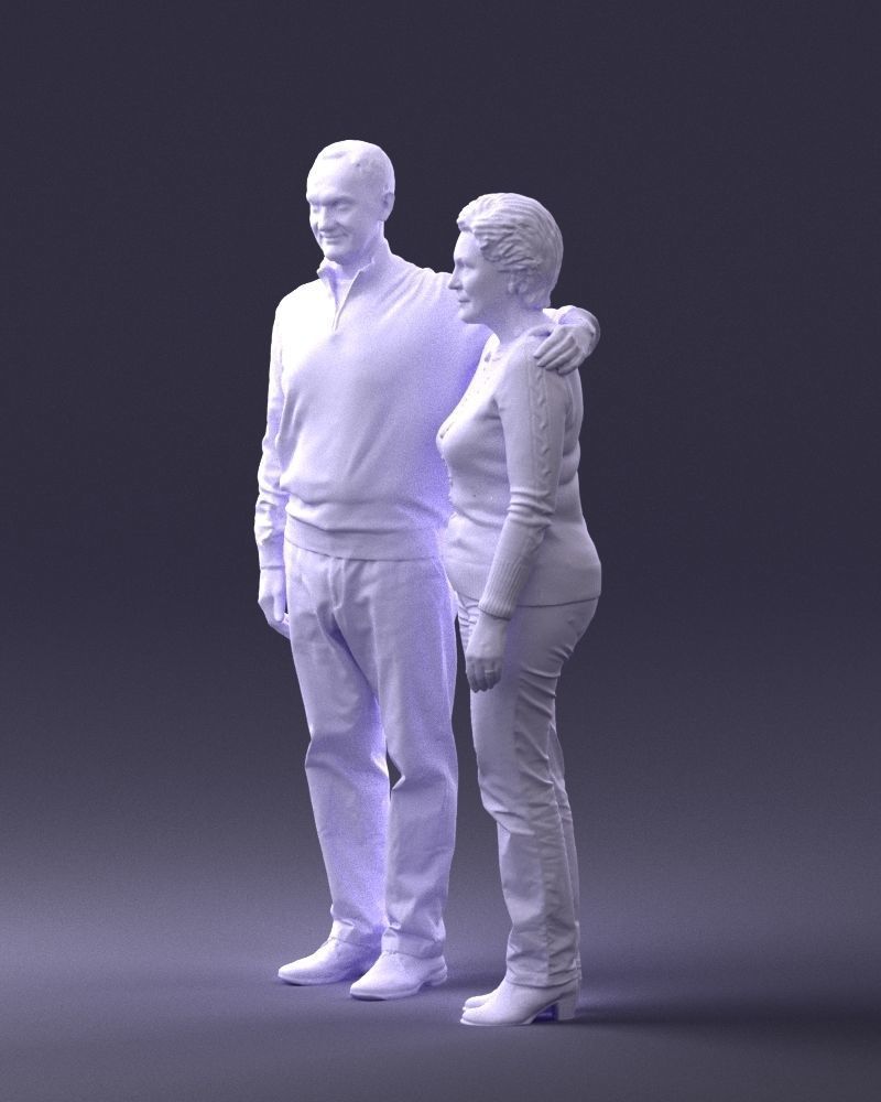 000376 Older Couple Standing Together 3dp 3D print model_29